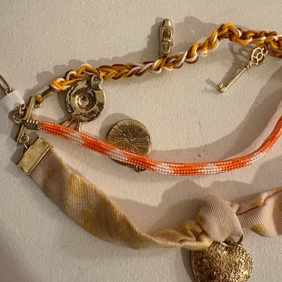 NWT Free People Gold and Orange Charm Bracelet/Anklet - Picture 5 of 7